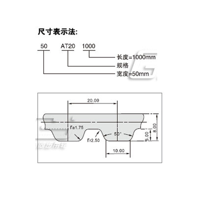 AT20型号梯形齿同步带系列