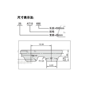 AT10型号梯形齿同步带系列