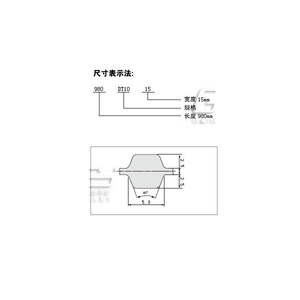 D T10型号双面齿同步带系列